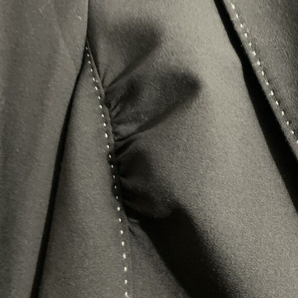 Anne Klein Women’s 8 Black Blazer White Contrast Stitching Classic Workwear - Picture 9 of 14